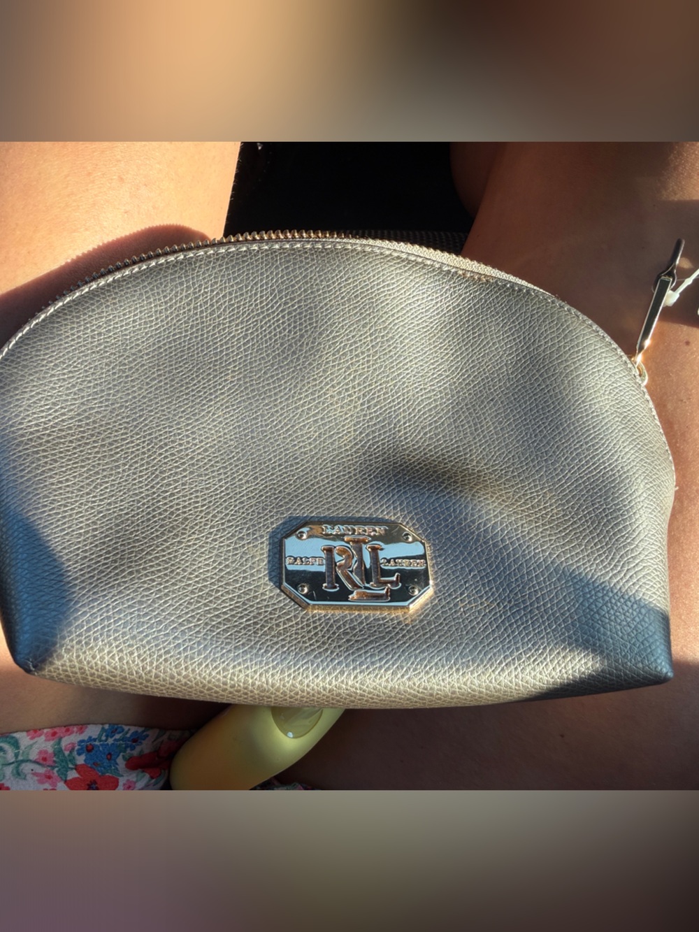 Lauren Ralph Lauren Gold Metallic Wristlet Pouch